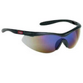 Single Piece Lens Wraparound Safety/Sun Glasses Blue Lens